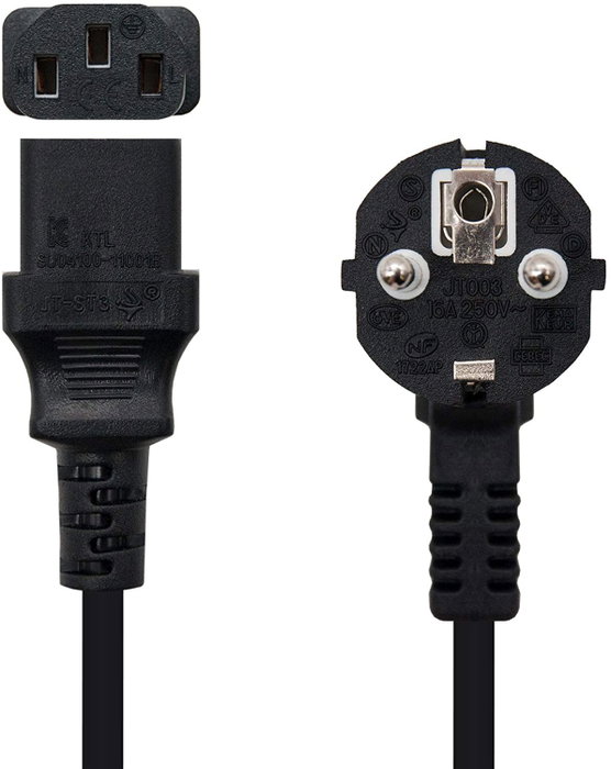 Nanocable Cable de Alimentación CEE7/7 Macho a C13 Hembra 1,5 m Negro